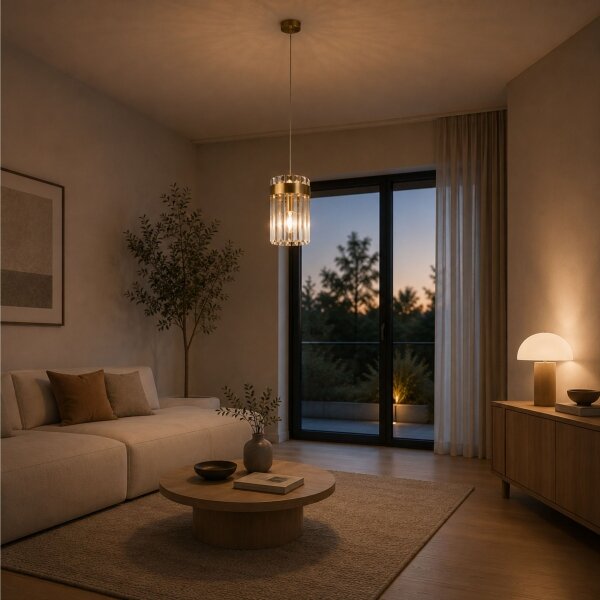 Luster na lanku LUXARY 1xE27/15W/230V zlatý