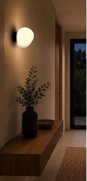 BRILAGI - Nástenné svietidlo PEBBLES 1xE27/40W/230V priemer 20 cm čierna