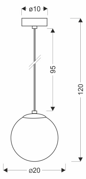 BRILAGI - Závesné svietidlo na lanku POLOS 1xE27/40W/230V pr. 20 cm čierna