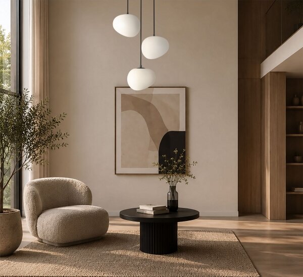 BRILAGI - Závesné svietidlo na lanku PEBBLES 3xE27/40W/230V pr. 42 cm čierna