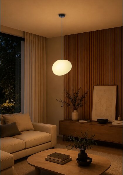 BRILAGI - Závesný luster na lanku PEBBLES 1xE27/40W/230V pr. 30 cm čierna