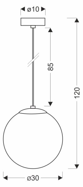 BRILAGI - Závesné svietidlo na lanku POLOS 1xE27/40W/230V pr. 30 cm čierna