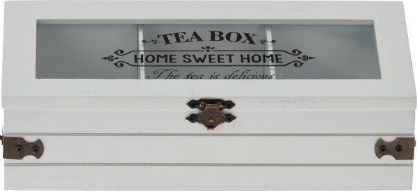 Drevený organizér na čaj, Home Styling Collection Farba: Biela
