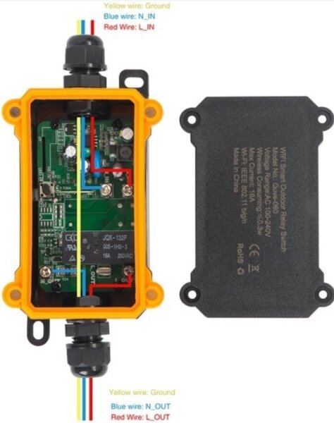 Immax NEO 07746L-Inteligentný vonkajší vypínač NEO LITE 3680W/230V/16A IP68 Wi-Fi Tuya