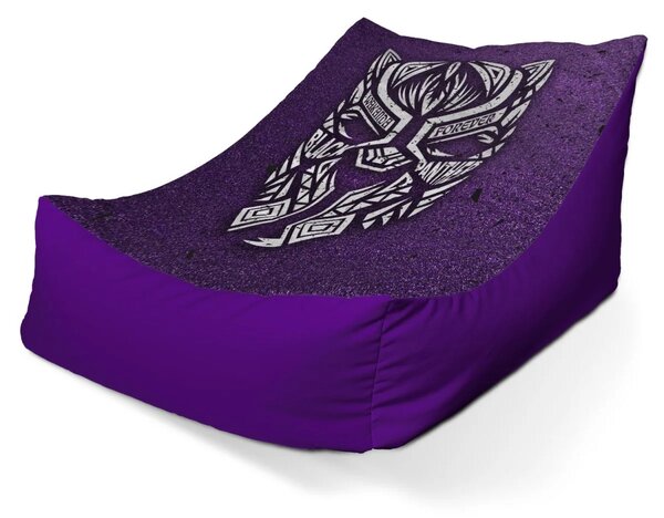 Sablio Sedací vak Lounge BLACK PANTHER wakanda forever Biely - 80 x 95 x 50 cm