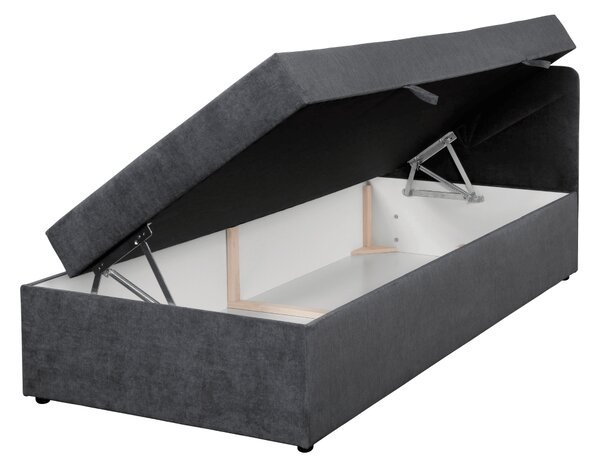 KONDELA Boxspringová posteľ, jednolôžko, sivá, 90x200, univerzálna, SUPA