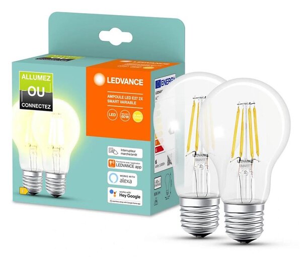 SADA 2x LED Stmievateľná žiarovka SMART+ A60 E27/6W/230V 2700K - Ledvance