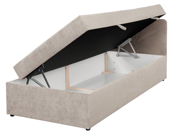 KONDELA Boxspringová posteľ, jednolôžko, béžová, 90x200, univerzálna, SUPA