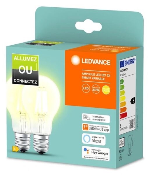 SADA 2x LED Stmievateľná žiarovka SMART+ A60 E27/6W/230V 2700K - Ledvance