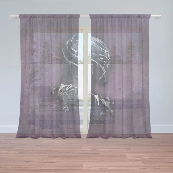 Sablio Záclony BLACK PANTHER z profilu Fialový hmlistý: 2ks 150x250cm