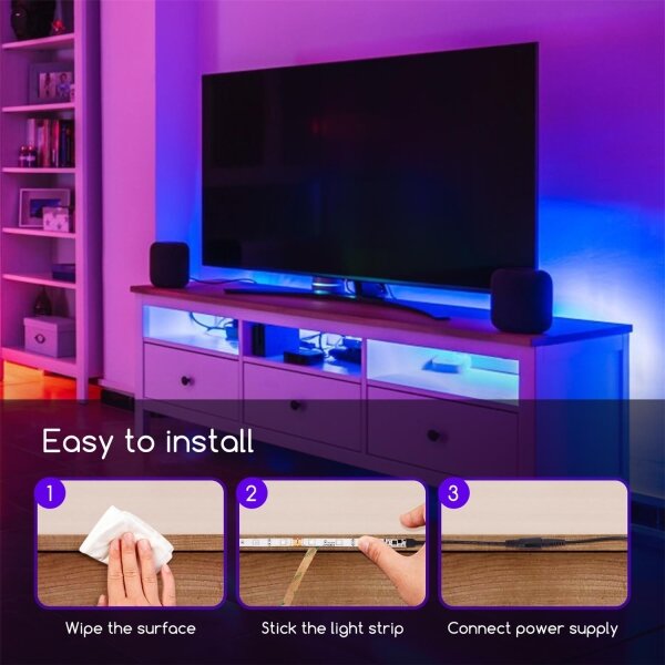 Aigostar - LED RGB stmievateľný pásik 5m LED/24W/12/230V IP65 + DO