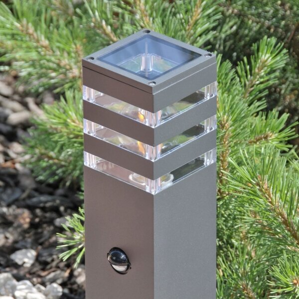 Vonkajšia lampa so senzorom TEKSAS 1xE27/12W/230V IP44 74 cm antracit