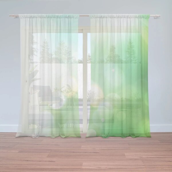 Sablio Záclony Zelená abstrakcia: 2ks 150x250cm