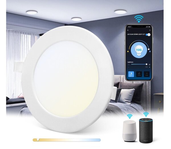 Aigostar - LED Stmievateľné podhľadové svietidlo LED/9W/230V pr. 14,5 cm Wi-Fi