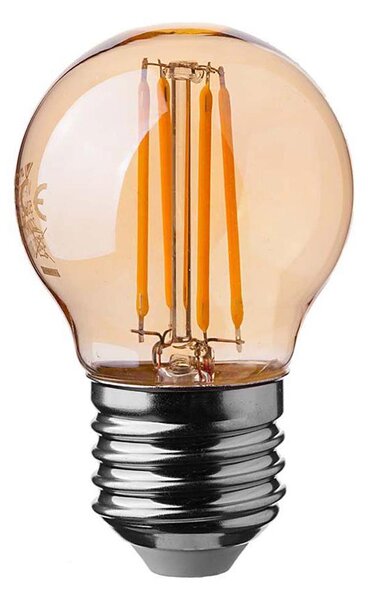 LED Žiarovka FILAMENT AMBER G45 E27/4W/230V 2200K