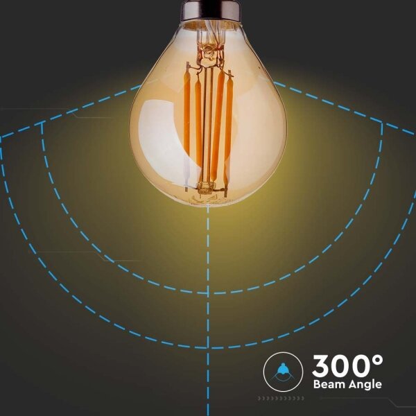 LED Žiarovka FILAMENT AMBER P45 E14/4W/230V 2200K