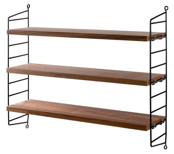 Policový systém String Pocket, Black/Walnut – String