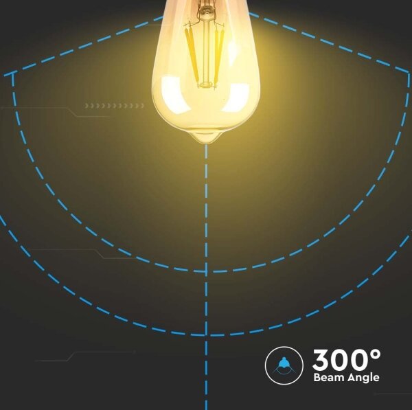 LED Žiarovka FILAMENT AMBER ST64 E27/8W/230V 2200K