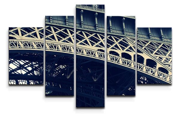 Sablio Obraz - 5-dílný Eiffel Tower - 125x90 cm