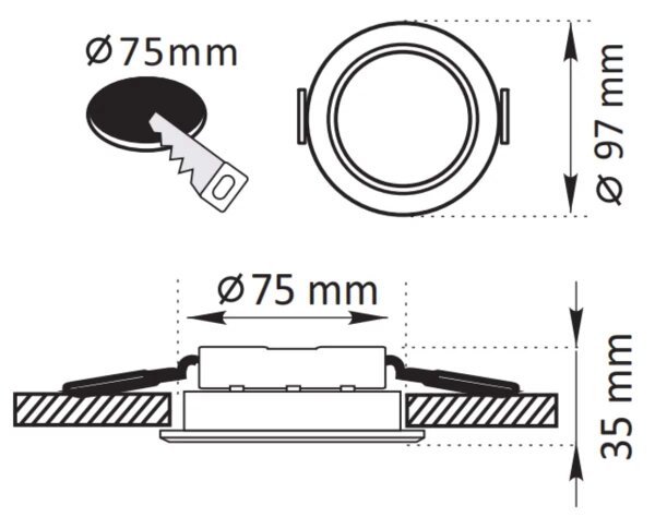 LED Podhľadové svietidlo ZOE LED/4,8W/230V čierna