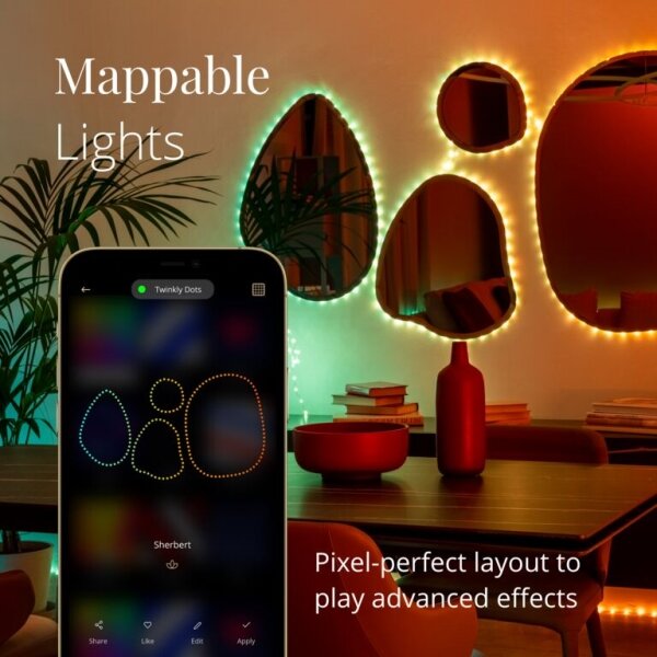 Twinkly TWD060STP-B - LED RGB Stmievateľný pásik DOTS 60xLED 3 m Wi-Fi USB