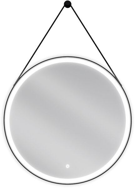 Mexen Reni, LED kúpeľňové zrkadlo s podsvietením 70x70 cm, 6000K, čierny rám, ochrana proti zahmlievaniu, 9812-070-070-611-70