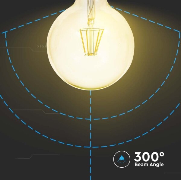 LED Žiarovka FILAMENT G125 E27/6W/230V 2200K