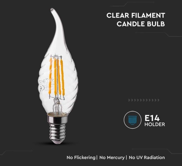 LED Žiarovka FILAMENT E14/4W/230V 4000K
