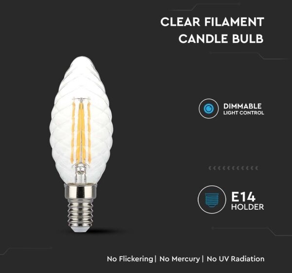 LED Stmievateľná žiarovka FILAMENT E14/4W/230V 3000K