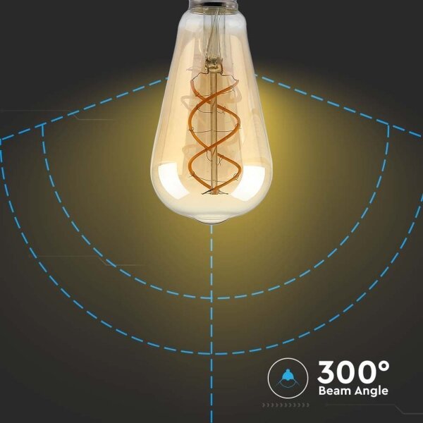 LED Stmievateľná žiarovka FILAMENT ST64 E27/4,8W/230V 1800K