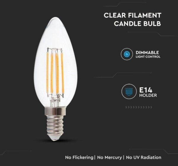 LED Stmievateľná žiarovka FILAMENT E14/4W/230V 3000K