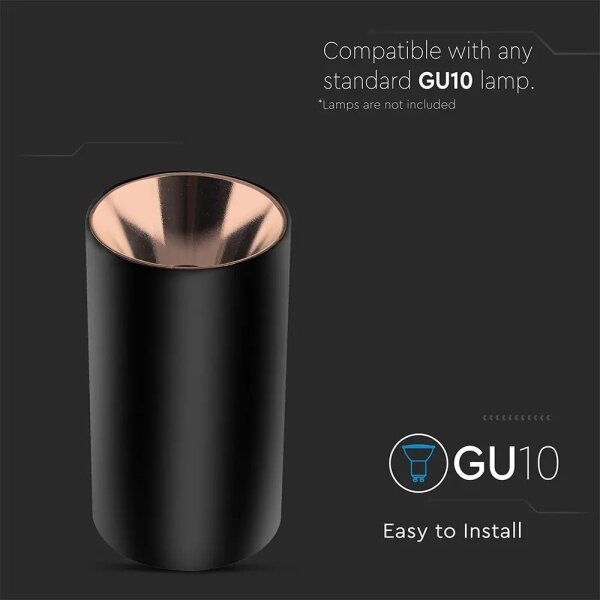 Bodové svietidlo 1xGU10/35W/230V čierna/Rose gold