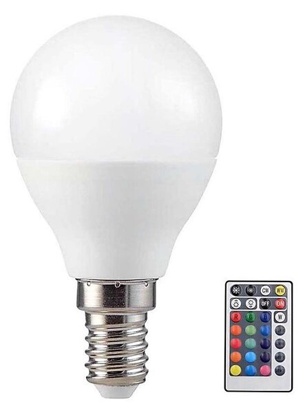 LED RGB Stmievateľná žiarovka P45 E14/4,8W/230V 3000K + diaľkové ovládanie