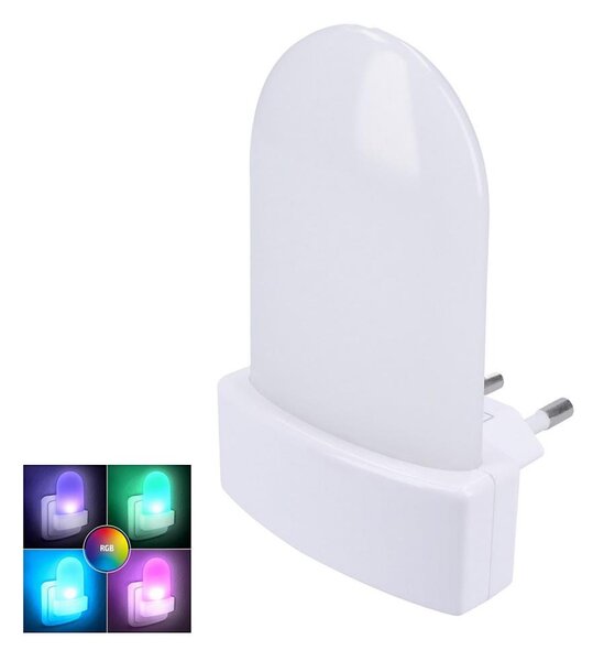 Solight WL910 - LED RGB Orientačné svietidlo so senzorom do zásuvky LED/0,5W/230V