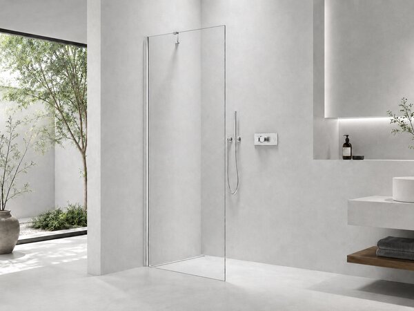 CERANO - Sprchová zástena Walk-in Onyx YL/P - 8 mm - guľatá vzpera - chróm, transparentné sklo - 40x200 cm
