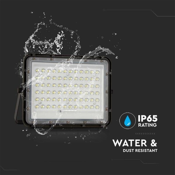 LED Vonkajší solárny reflektor LED/15W/3,2V IP65 6400K čierna + DO