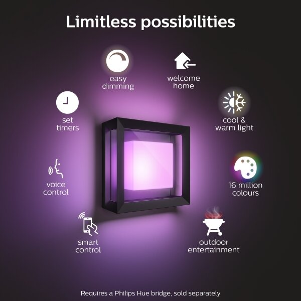 Philips 17438/30/P7 - LED RGB Vonkajšie svietidlo Hue ECONIC LED/15W/230V IP44