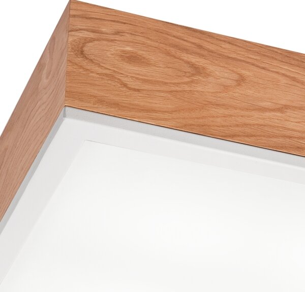 Stropné svietidlo OAK SQUARE 4xE27/15W/230V 39x39 cm dub/biela