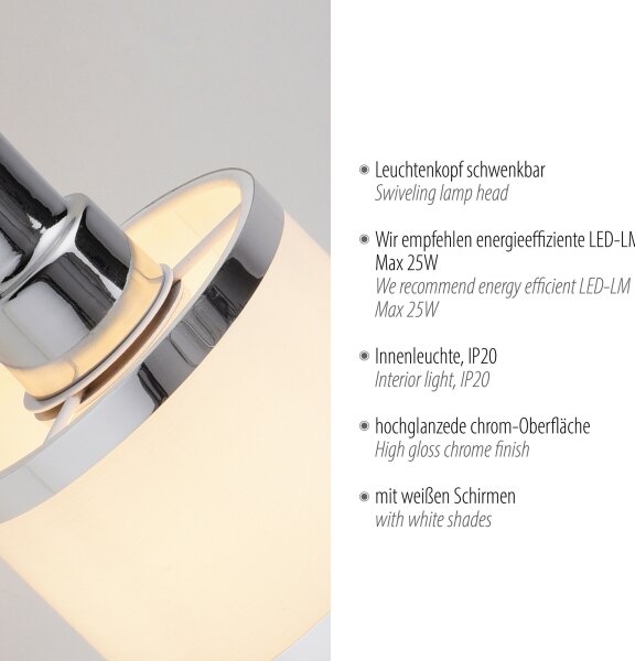 Leuchten Direkt 15371-17 - Nástenné bodové svietidlo ACCOR 1xE14/25W/230V