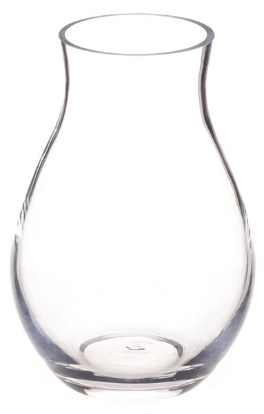 Váza sklenená v tvare hrušky číra 22cm