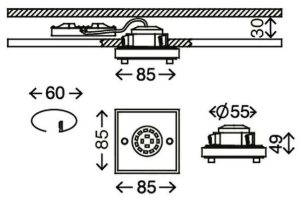 Briloner - LED Kúpeľňové podhľadové svietidlo ATTACH LED/5W/230V IP44