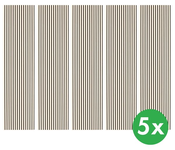 Drevený akustický panel, 2400 x 600 mm, B2BP002, balenie 5 ks, breza