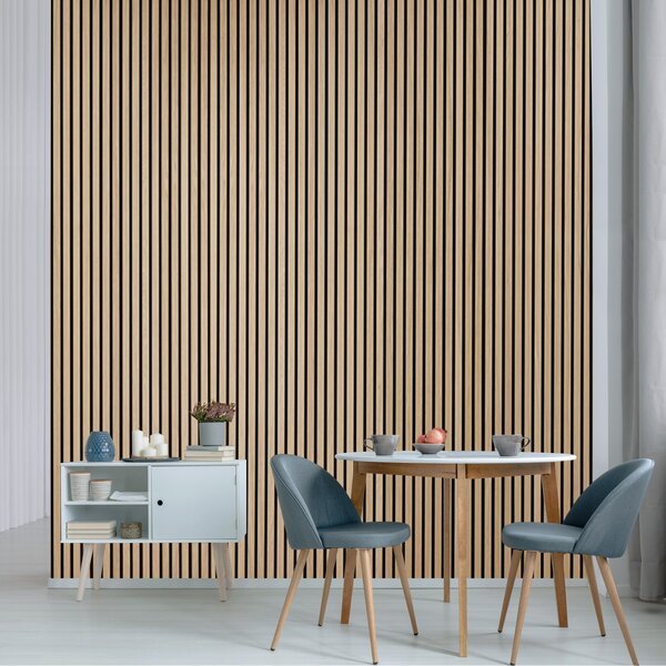 Drevený akustický panel, 2400 x 600 mm, B2BP002, breza