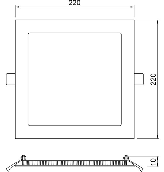 APLED - LED Kúpeľňové podhľadové svietidlo SQUARE LED/18W/230V IP41 220x220 mm