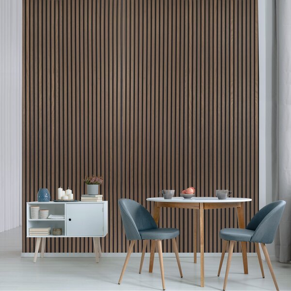 Drevený akustický panel, 2400 x 600 mm, B2BP007, orech