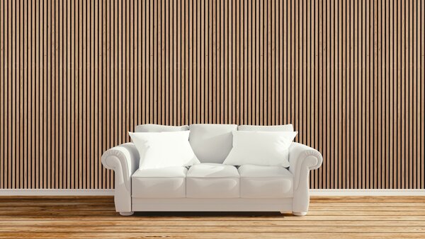 Drevený akustický panel, 2400 x 600 mm, B2BP008, dub sonoma