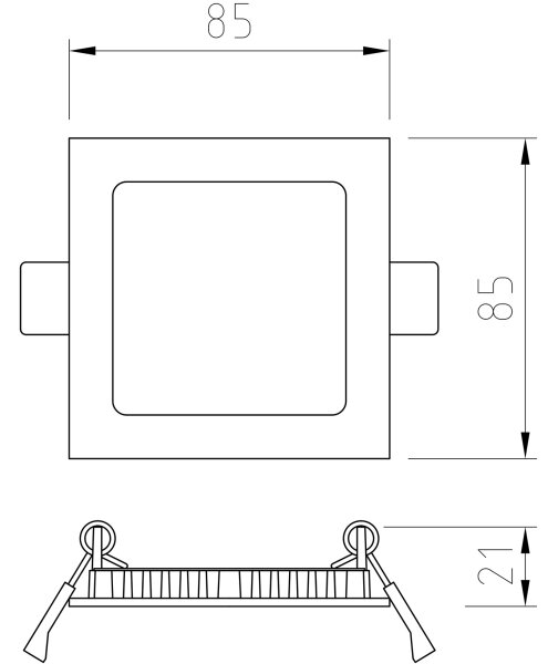 APLED - LED Kúpeľňové podhľadové svietidlo SQUARE LED/3W/230V IP41 85x85 mm