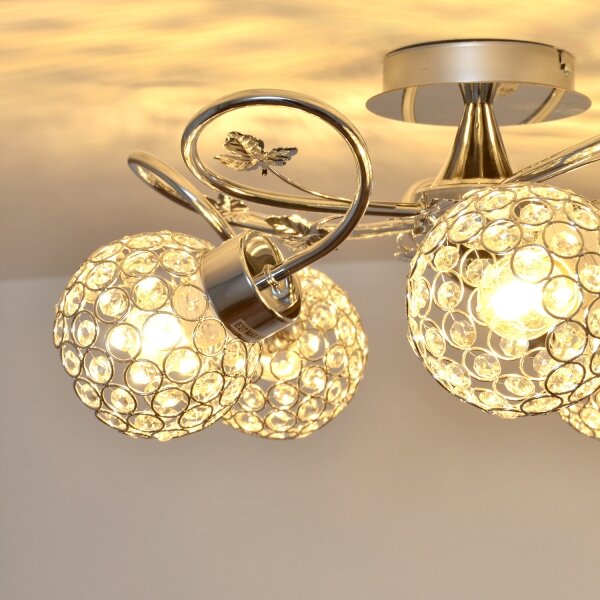 Prisadený luster SOPHIA 5xE27/15W/230V lesklý chróm/číra