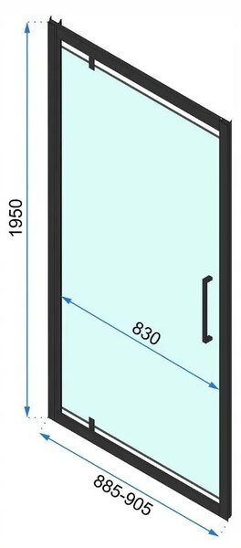 Rea Rapid Swing, 1-krídlové sprchové dvere 90 x195 cm, 6mm číre sklo, zlatý matný profil, REA-K2502