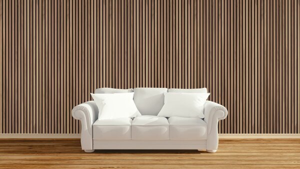 Drevený akustický panel, 2400 x 600 mm, B2BP007, orech